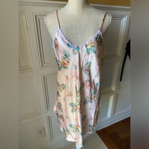 VTG AMELIA’S SET LINGERIE CHEMISE ROBE VALENTINE’S HEARTS ROSE LARGE - Picture 7 of 9